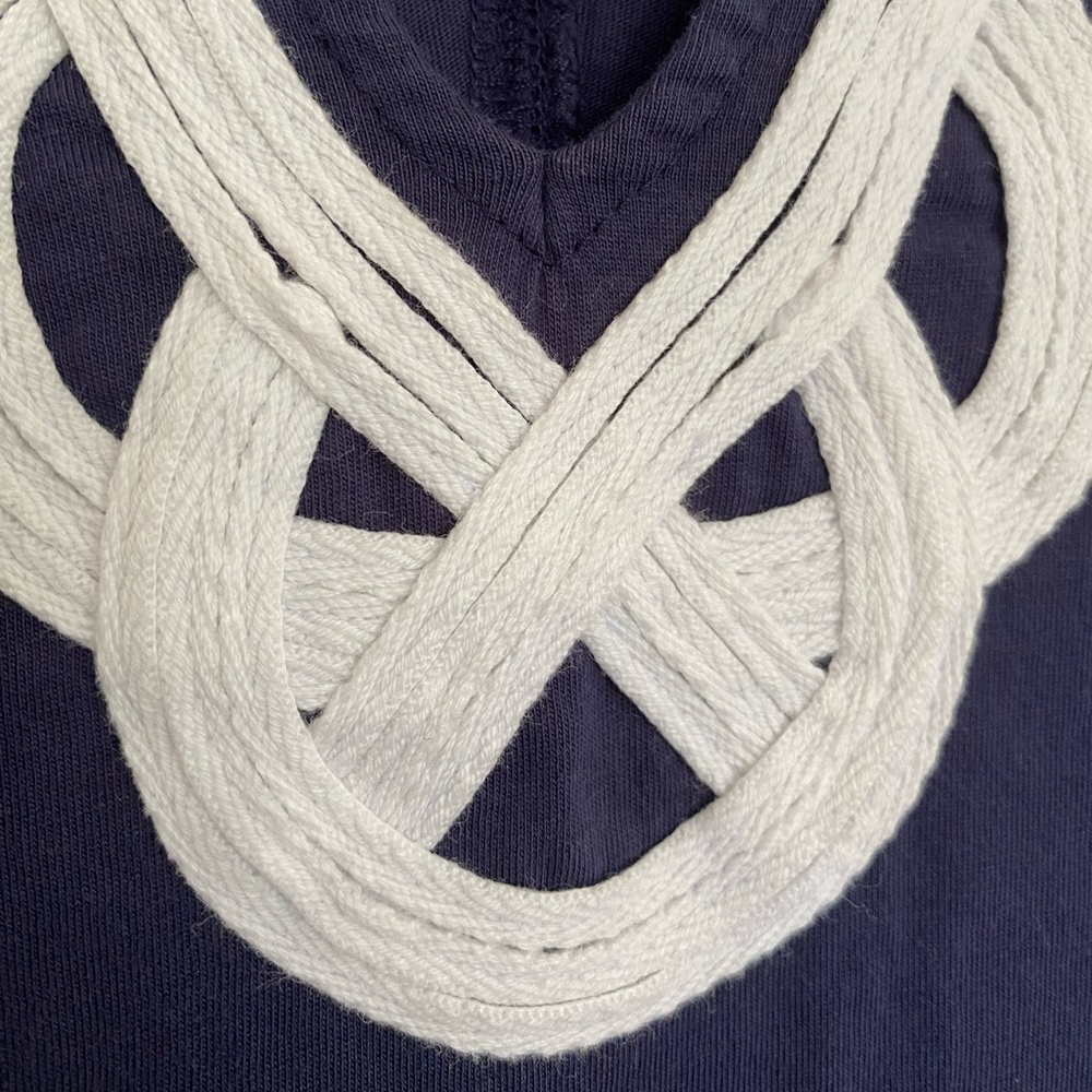 LILLY PULITZER Navy Brewster Embroidered Nautical T-shirt Dress Medium Cotton - Picture 7 of 11